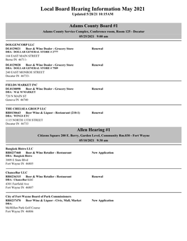 May 2021 Updated 5/28/21 10:15AM