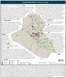 Iraq Situation Report: June 6 - 8, 2015
