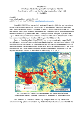 Press Release of the Regional Eastern Europe Fire Monitoring Center (REEFMC) Regarding Large Wildfires Near the Chornobyl Exclusion Zone in April 2020 3-5 April 2020
