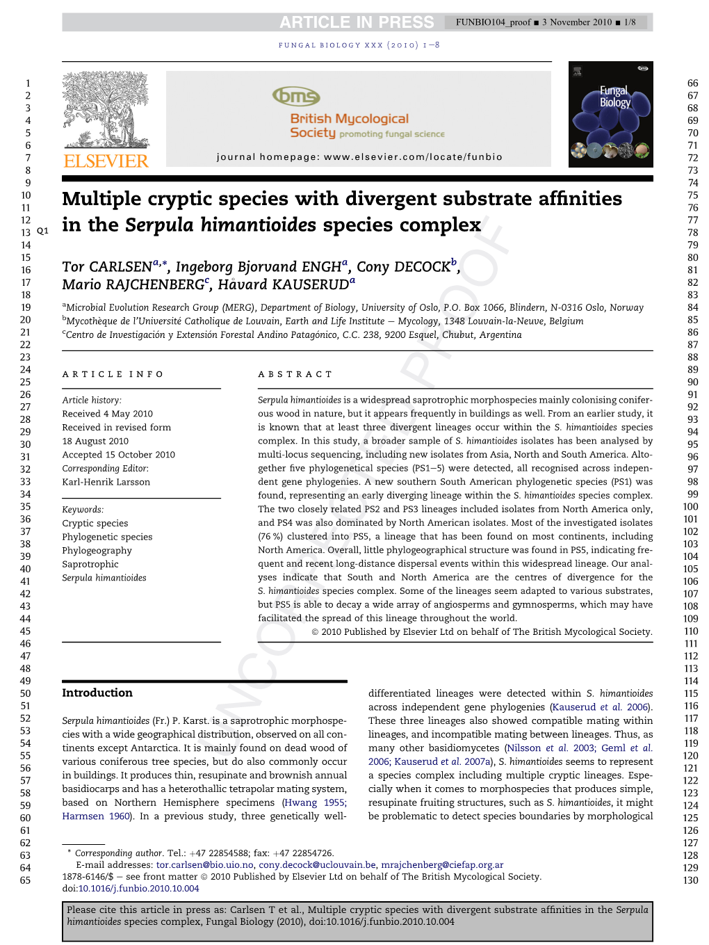 Multiple Cryptic Species with Divergent Substrate Affinities in the Serpula