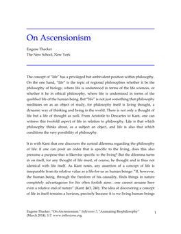 On Ascensionism