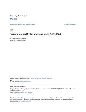 Transformation of the American Mafia, 1880-1960