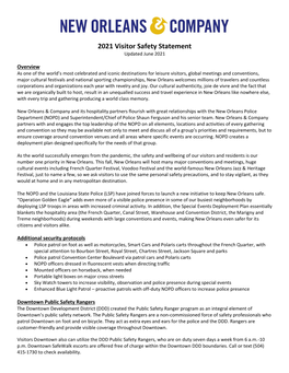 2021 Visitor Safety Statement Updated June 2021