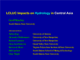 LCLUC Impacts on Hydrology in Central Asia