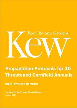 Propagation Protocols for 10 Threatened Cornfield Annuals