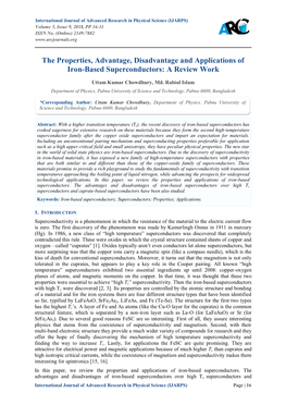 The Properties, Advantage, Disadvantage and Applications of Iron-Based Superconductors: a Review Work