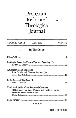 Reformed Theological Journal
