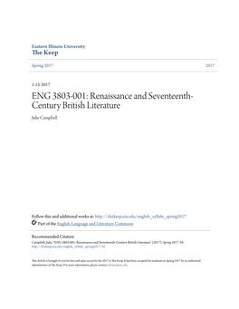 ENG 3803-001: Renaissance and Seventeenth-Century British Literature" (2017)