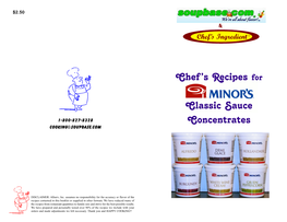 Chef's Recipes for Classic Sauce Concentrates
