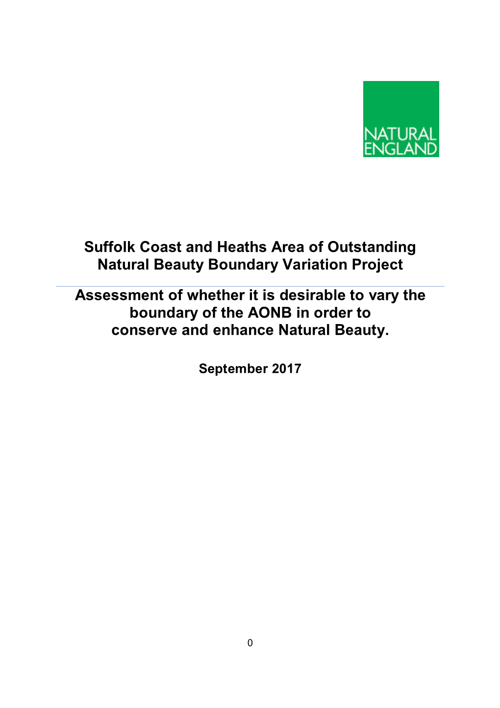 Suffolk Coast and Heaths Area of Outstanding Natural Beauty Boundary Variation Project