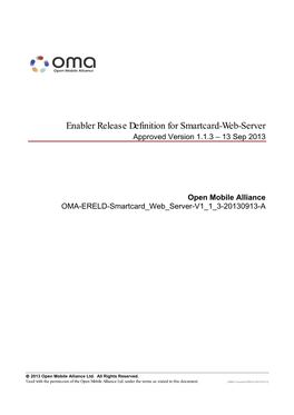 Enabler Release Definition for Smartcard-Web-Server Approved Version 1.1.3 – 13 Sep 2013