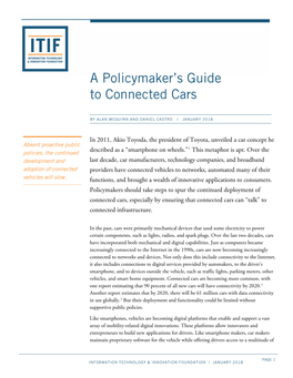 A Policymaker's Guide to Connected Cars