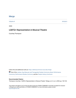 LGBTQ+ Representation in Musical Theatre