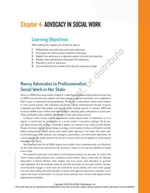 Chapter 4:ADVOCACY in SOCIAL WORK
