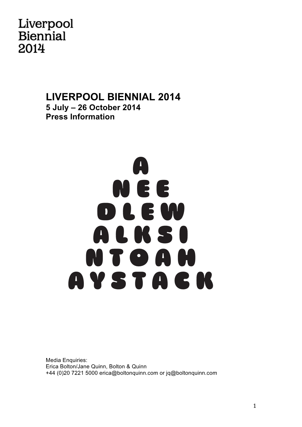 Liverpool Biennial 2014 Press Kit Final