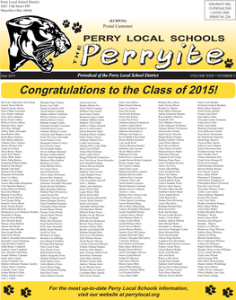 Congratulations to the Class of 2015!