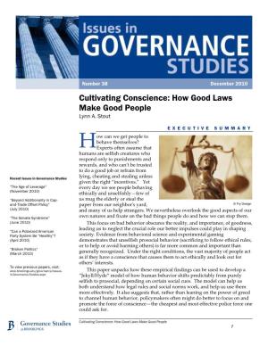Cultivating Conscience: How Good Laws Make Good People Lynn A