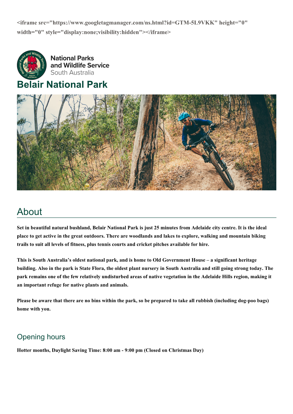 Belair National Park About