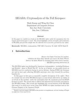 SIGABA: Cryptanalysis of the Full Keyspace