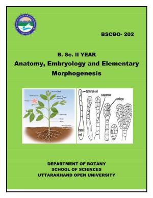Anatomy, Embryology and Elementary Morphogenesis Bscbo-202