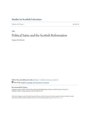 Political Satire and the Scottish Reformation Gregory Kratzmann