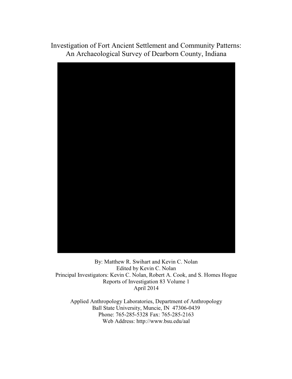 An Archaeological Survey of Dearborn County, Indiana