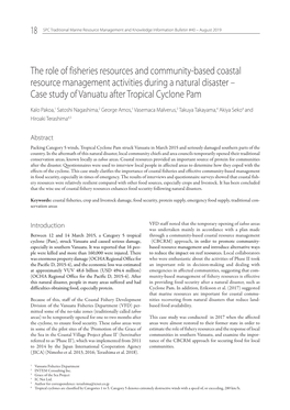 The Role of Fisheries Resources and Community