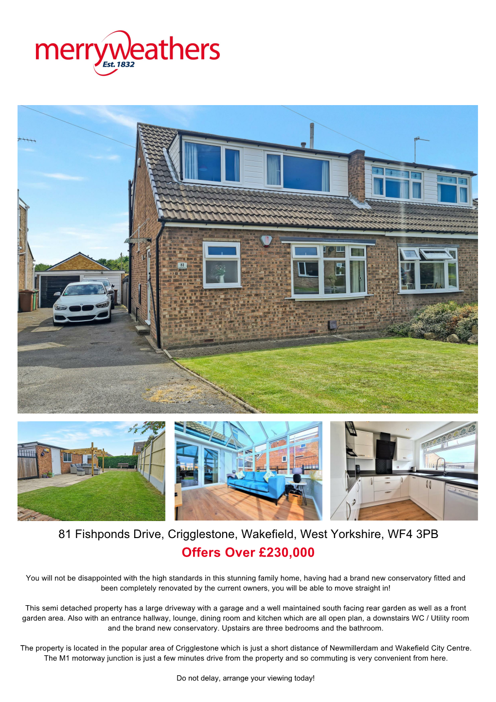 Fishponds Drive, Crigglestone, Wakefield, West Yorkshire, WF4 3PB Offers Over £230,000