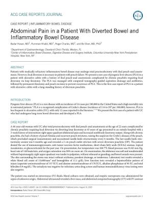 Abdominal Pain in a Patient with Diverted Bowel and Inflammatory Bowel Disease