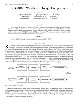 JPEG2000: Wavelets in Image Compression