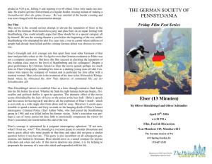 THE GERMAN SOCIETY of PENNSYLVANIA Elser (13 Minuten)