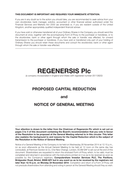 Circular Capital Reduction & Notice of GM