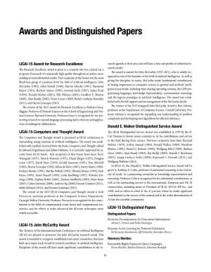 Awards and Distinguished Papers