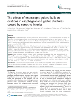 The Effects of Endoscopic-Guided Balloon Dilations in Esophageal And