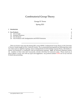 Combinatorial Group Theory (Pdf)
