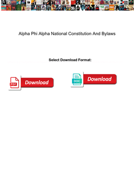 Alpha Phi Alpha National Constitution and Bylaws