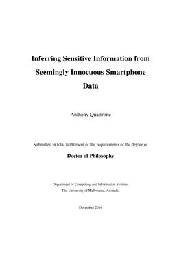 Inferring Sensitive Information from Seemingly Innocuous Smartphone Data