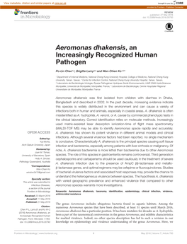 Aeromonas Dhakensis, an Increasingly Recognized Human Pathogen