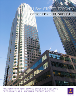 181 Bay Street, Toronto Office for Sub-Sublease