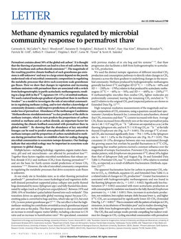 Methane Dynamics Regulated by Microbial Community Response to Permafrost Thaw