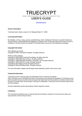 Truecrypt User Guide