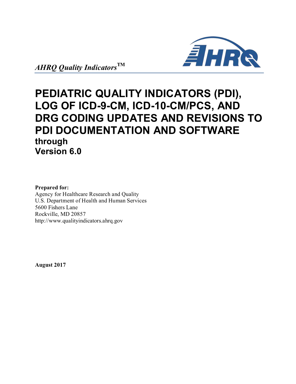 Log of ICD-9-CM and DRG Coding Updates and Revisions to PDI Documentation and Software