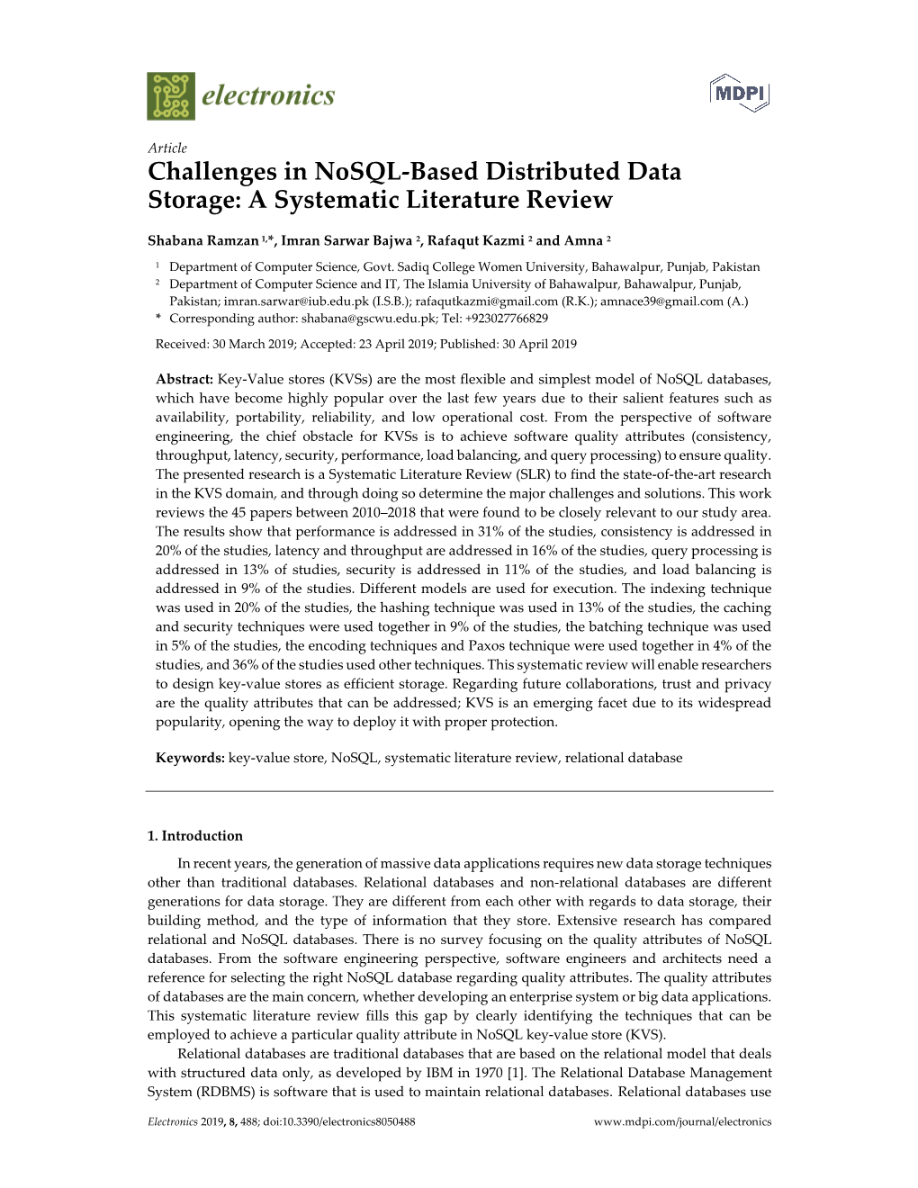 Challenges in Nosql-Based Distributed Data Storage: a Systematic Literature Review