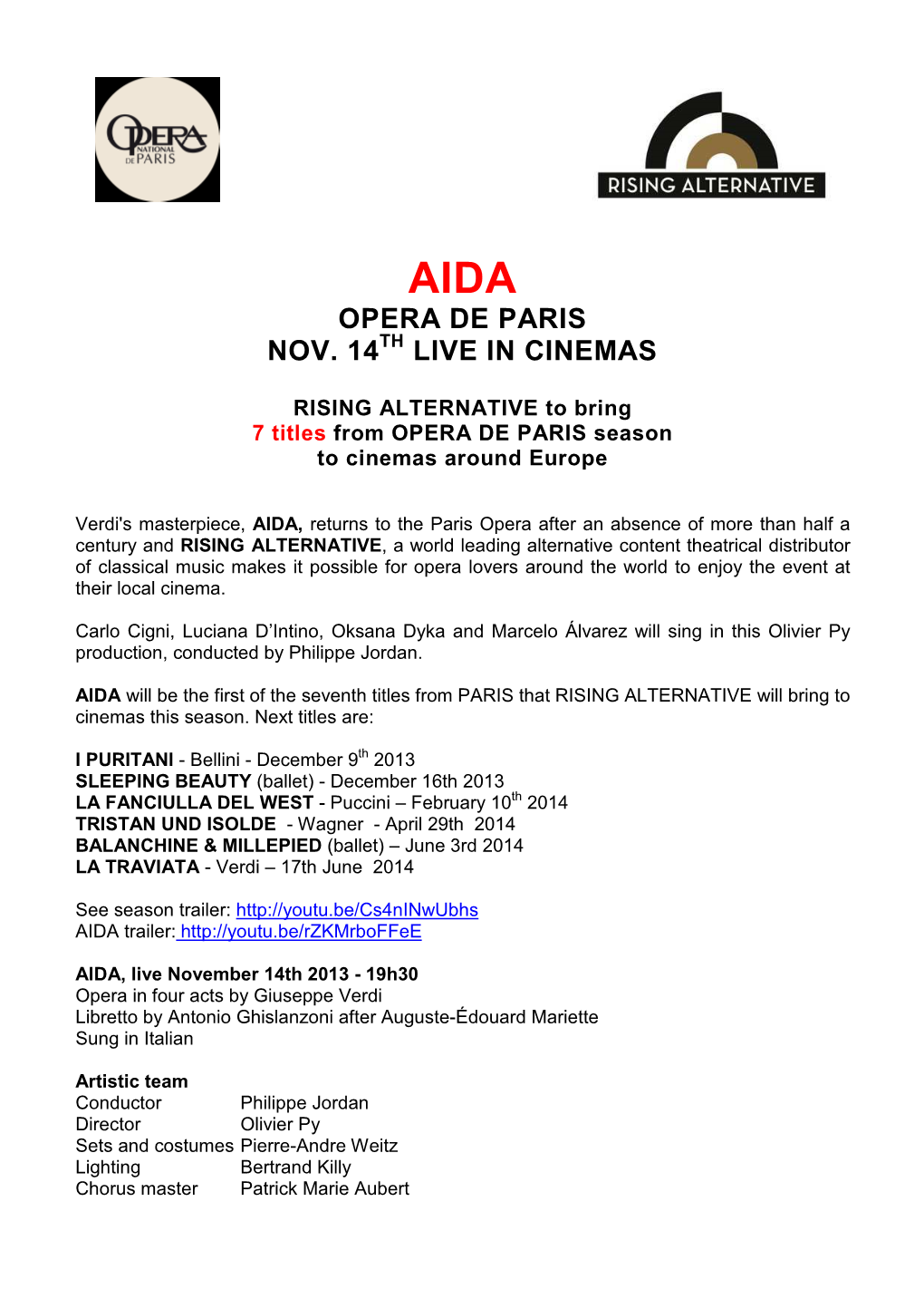 Aida Opera De Paris Nov