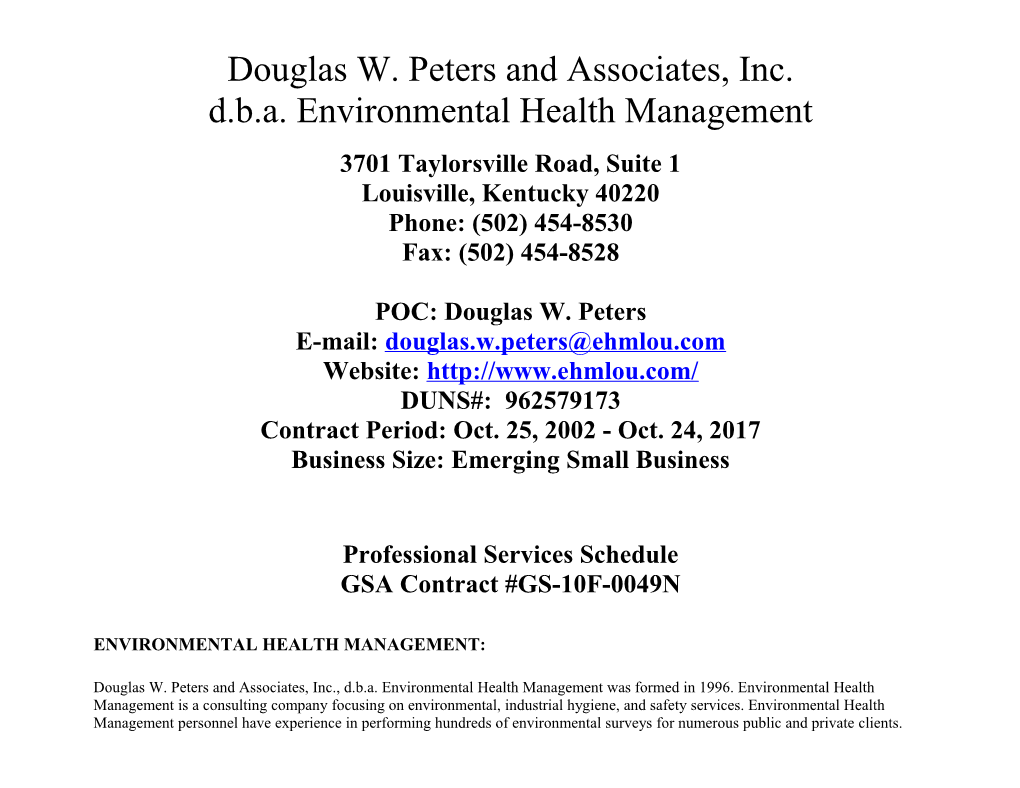 Douglas W. Peters and Associates, Inc