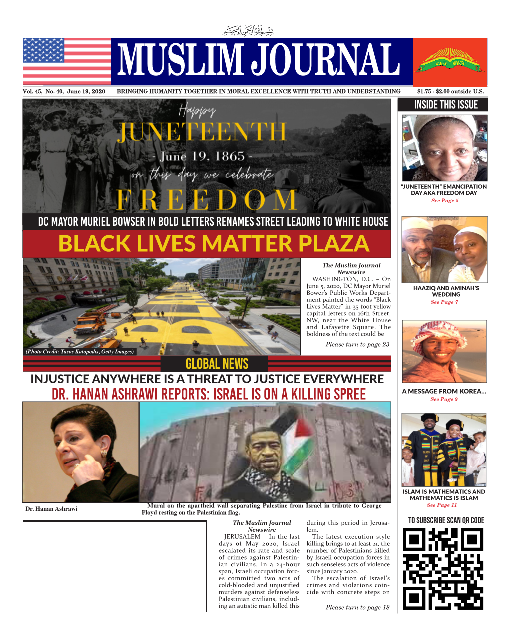 BLACK LIVES MATTER PLAZA the Muslim Journal Newswire WASHINGTON, D.C