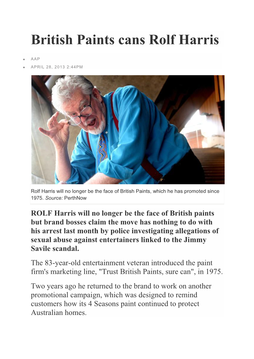 British Paints Cans Rolf Harris