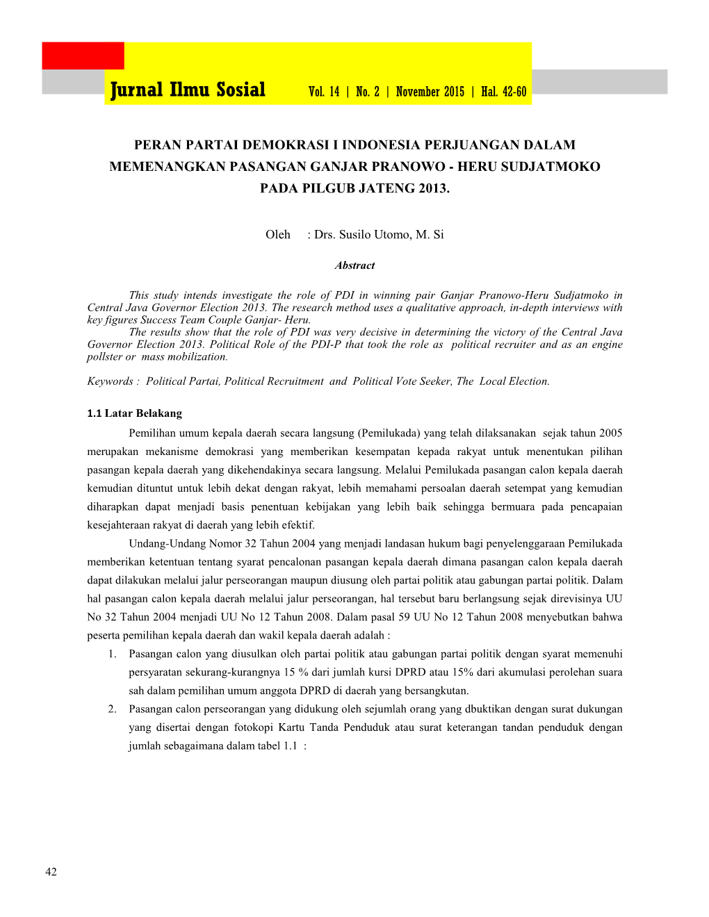 Jurnal Ilmu Sosial Vol