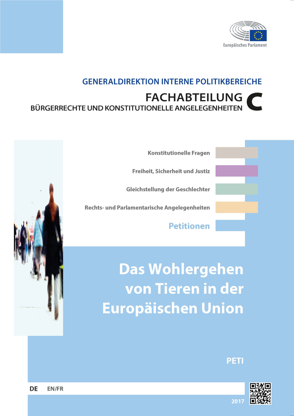 Das Wohlergehen Von Tieren in Der Europäischen Union