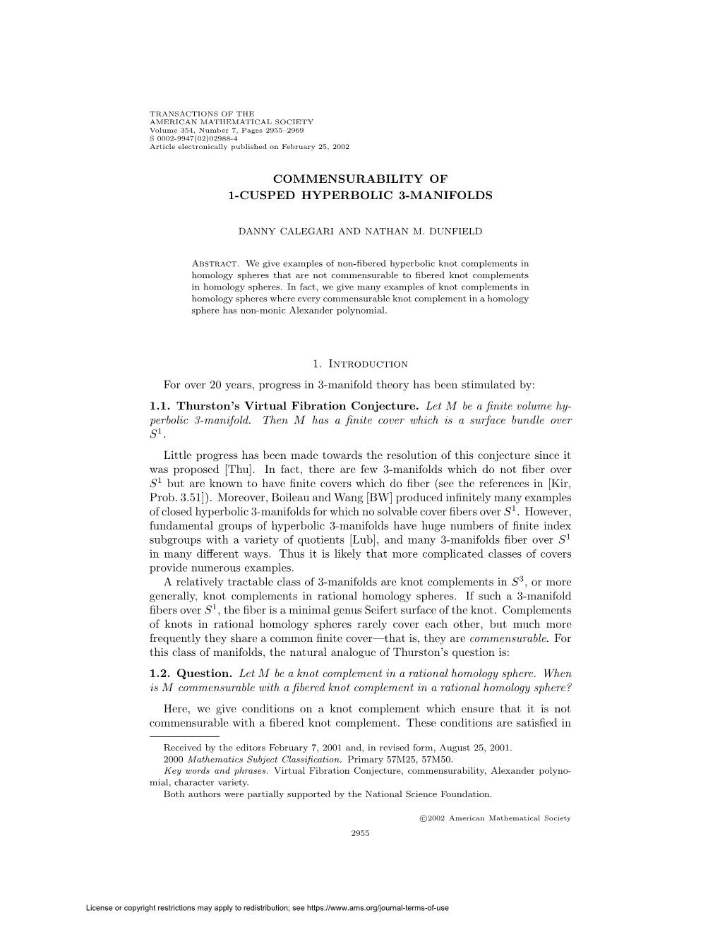 Commensurability of 1-Cusped Hyperbolic 3-Manifolds